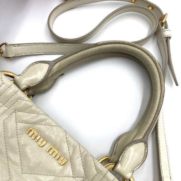 Miu Miu Quilted Handbag - Cross body (off white) - Picture 4 of 8